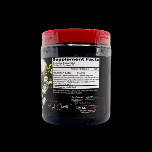 Pre-Entreno Insane Labz Psychotic (60 servicios) - Imagen 2